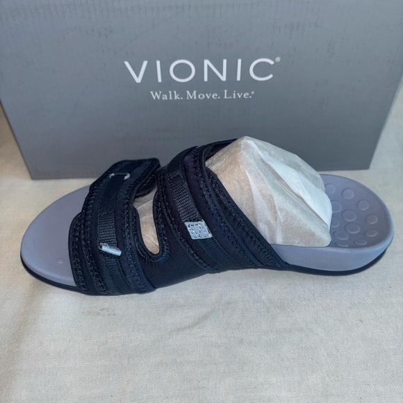 Vionic Navy Slide Sandals - Picture 3 of 5